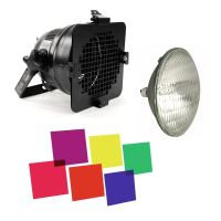 PAR 56 Scheinwerfer kurz – Set mit Leuchtmittel & Farbfilter