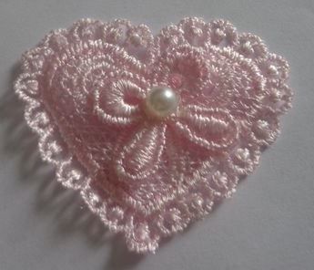 Lampen: Applique Dentelle COEUR ROSE  6 cm – Neu und originalverpackt aus St-Imier von goodber
