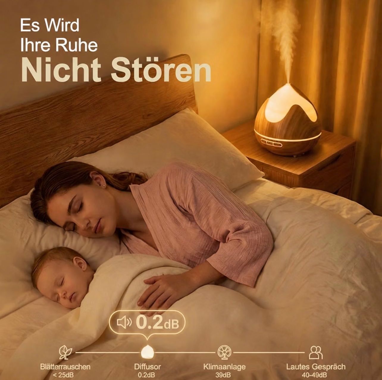 Duftöldiffusoren: Aroma Diffuser 500ml braun Holzoptik mit LED – Neu und originalverpackt aus Basel von Seifehuesli 3