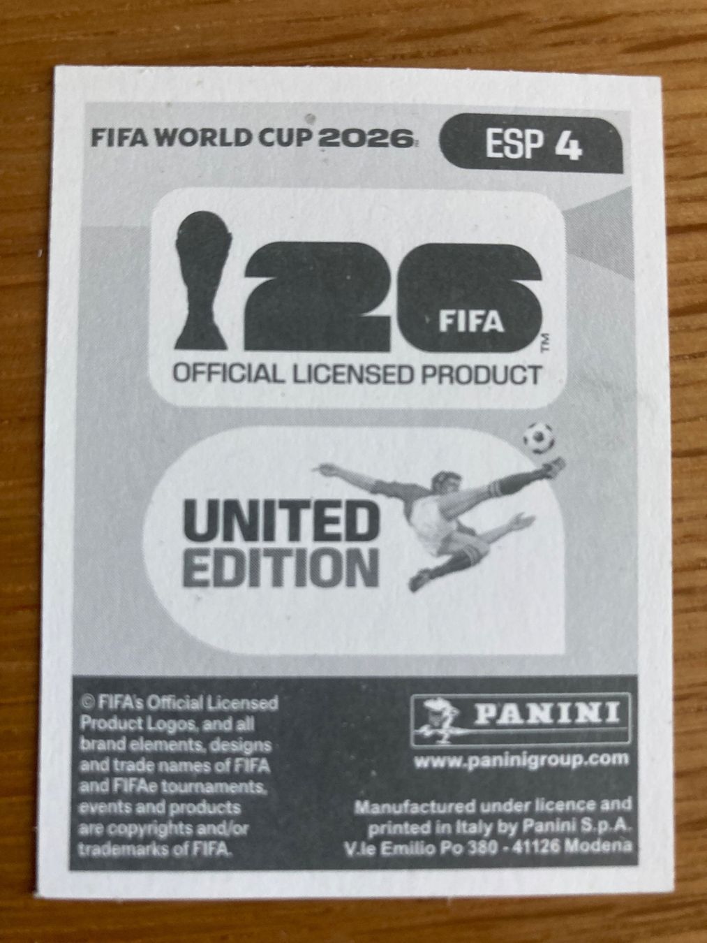 Panini Carte collezionabili: WM Sticker ESP 4 – Nuovo (secondo la descrizione) da Winterthur venduto da Whitefish 1