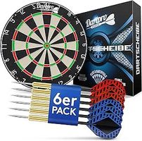Dartscheibe Dartboard Steeldarts Sisal mit 6 Dartpfeilen