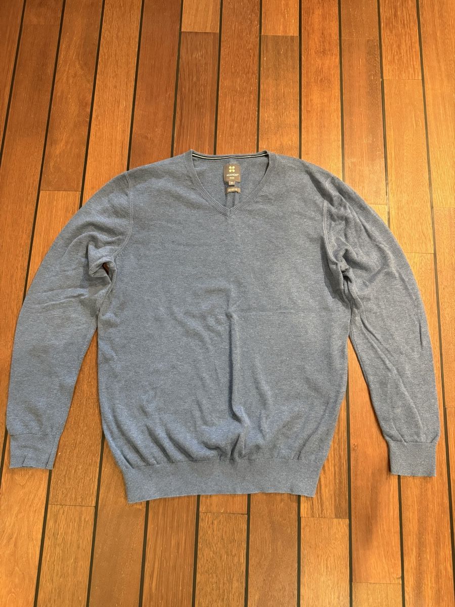 Manor Maglioni & Felpe: Pull MANOR V-Neck 100% Coton Bio Bleu Taille M – Usato da Yverdon-les-Bains venduto da Le_Joss