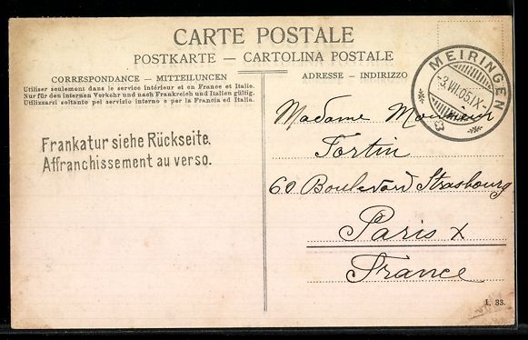 Cartoline postali: AK Meyringen, Straßenpartie mit Kirche – Usato da Berlin venduto da bartko-reher 1