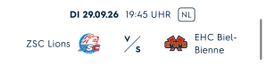 ZSC Lions vs EHC Biel