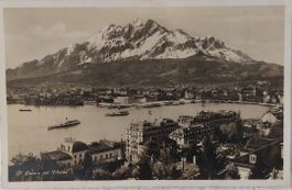 LUZERN mit Pilatus - Dampfschiff - 1932