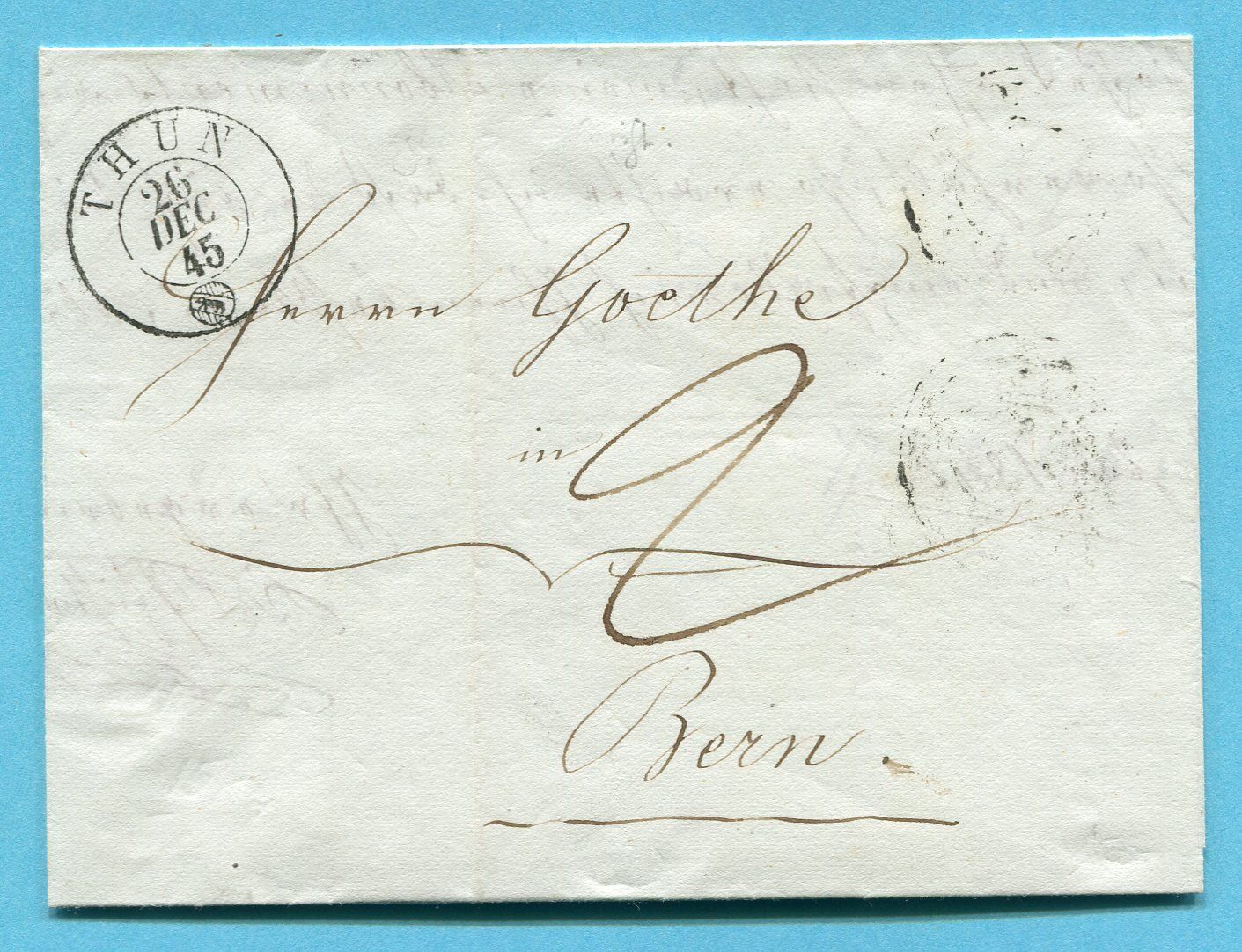 Tous les timbres: Faltbrief von Thun nach Bern 1845 – D'occasion à Opfikon par Prophila
