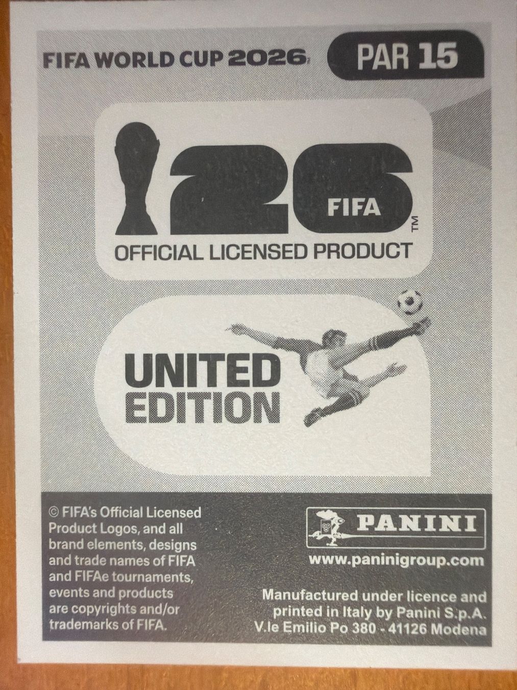 Panini Cartes à collectionner: Panini PAR15 – Neuf (Voir description) à Susten par Rechnun 1