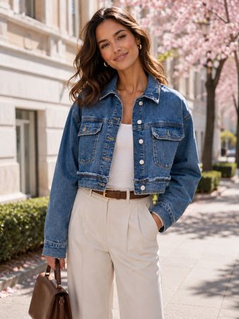 ESPRIT Jeansjacke Jacke Gr.M oversized Cropped Style NEU