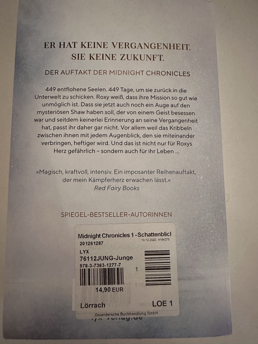Libri: Midnight Chronicles 1 - Schattenblick, Roman, Top! – Nuovo (secondo la descrizione) da Boll venduto da naj_8w6f 1