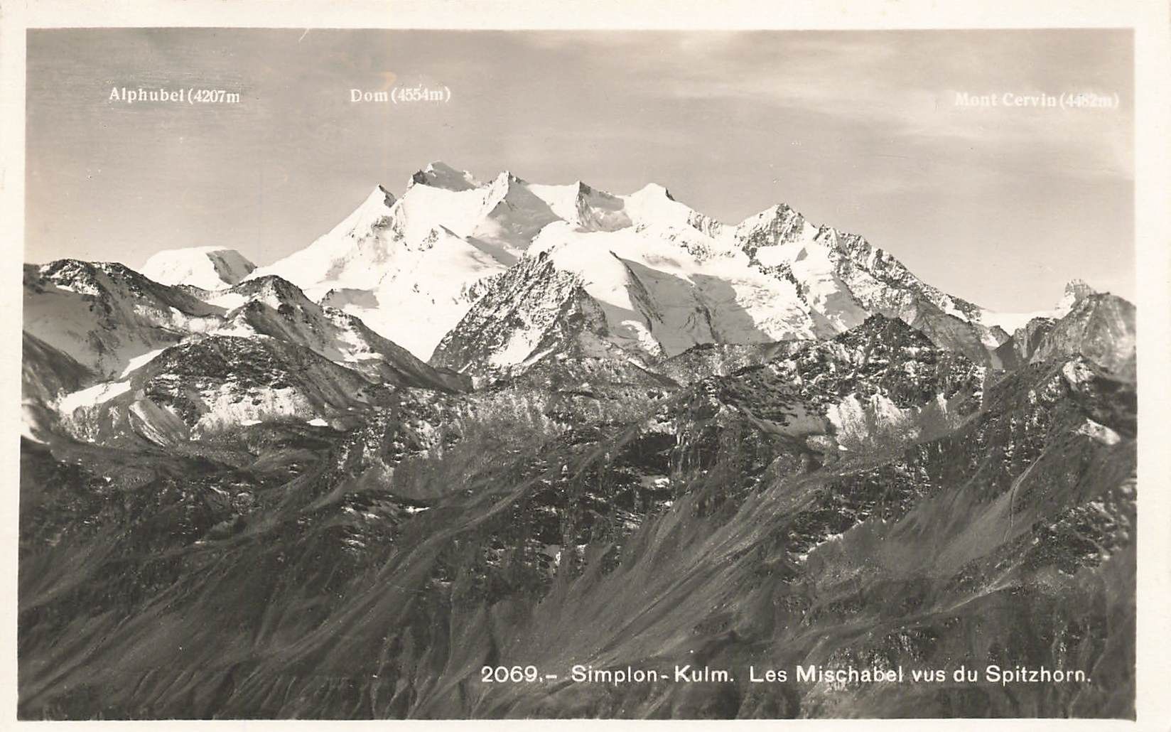 Ansichtskarten: Simplon kulm les mischabel spitzhorn – Gebraucht aus Biasca von Blenio71