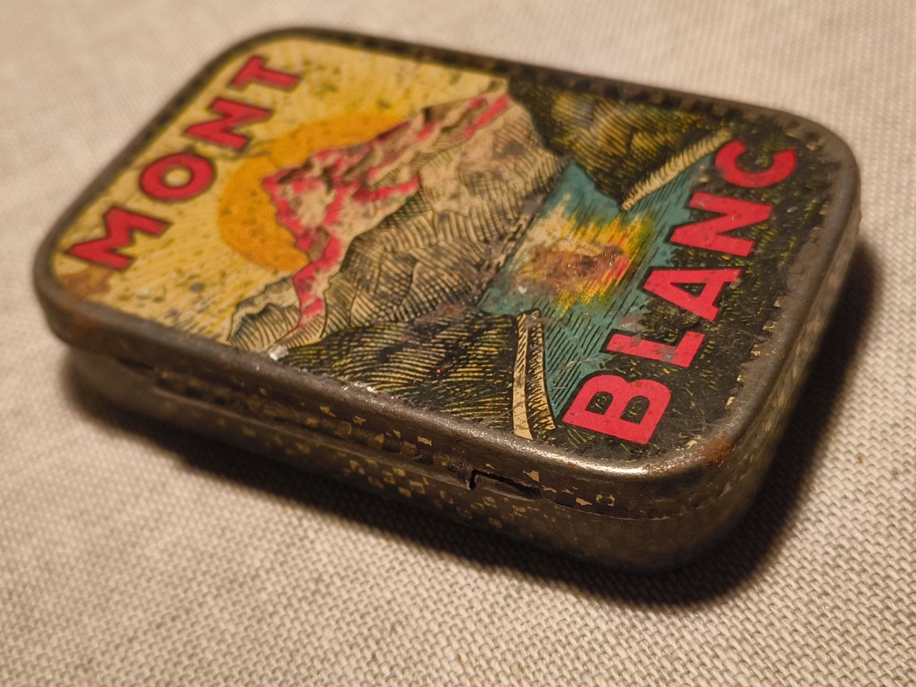 Altre Stoviglie: Blechdose Montbanc Velo Flickzeug antik farbig – Usato da stettlen venduto da VintageBern_ch 7
