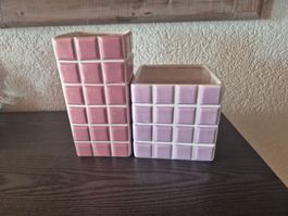 Lot de 2 vases &K Amsterdam en céramique rose et lilas