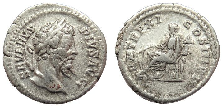 Tutti le monete: SEPTIMIUS SEVERUS silver denarius (203 AD) – Usato da La Sarraz venduto da classicworldcoins