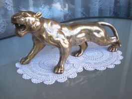 XL 47cm schwere Bronze Skulptur Figur Raubkatze Tiger 5950gr