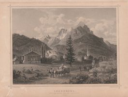 Ingenbohl, Bauen+Urirotstock/Stahlstich von L. Rohbock, 1865