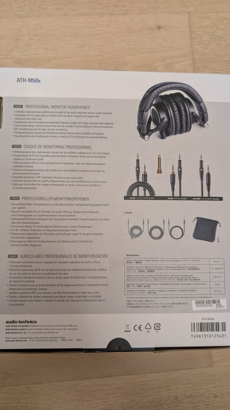 Audio Technica Kopfhörer: Audio-Technica ATH-M50x Kopfhörer neu OVP – Neu und originalverpackt aus Habsburg von Matrix85 1