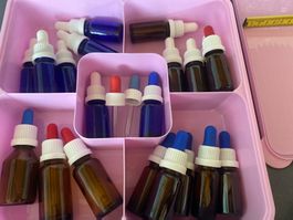 Pipettenfläschli / Glasflasche mit Pipette  Homöopathie neuw