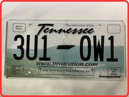 ORIGINAL USA Nummernschild, Tennessee 3U1-OW1