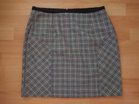 Damen Jupe Rock Morgan Gr. 38 Schwarz Weiss Braun kariert