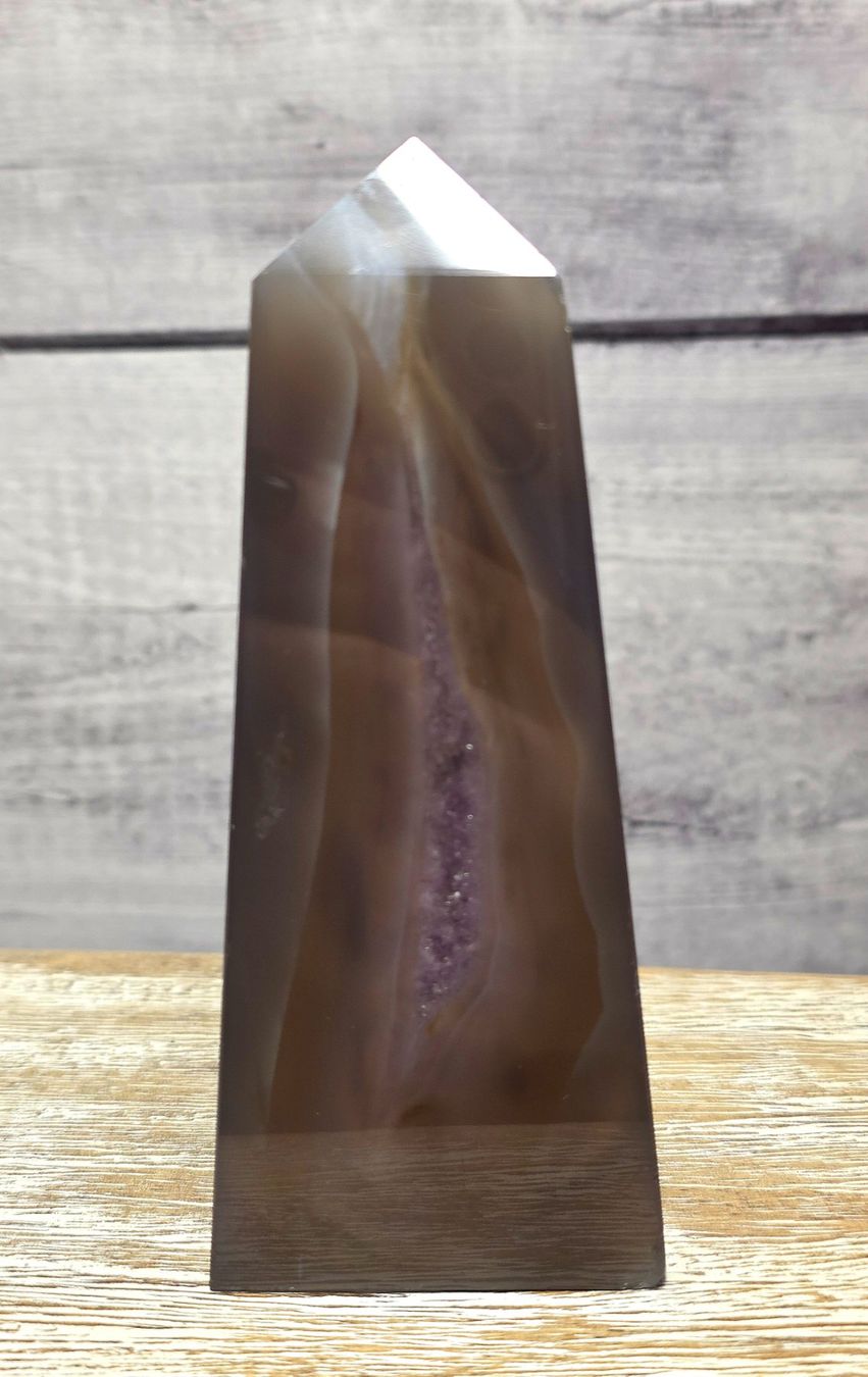 Minerali & Pietre curative: Amethyst Achat Obelisk 125g – Nuovo e nell'imballaggio originale da Matzingen venduto da Shay_Crystalz 1