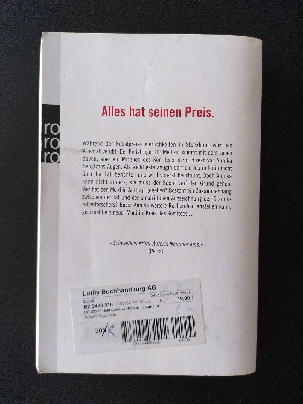Bücher: Liza Marklund - Nobels Testament – Gebraucht aus Biel/Bienne von Linanius 1