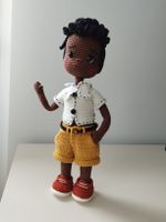 Handmade Crochet Doll with Removable Clothes - 35 cm