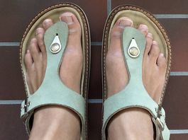 Leder Sandalen türkis, Marke: Genuins