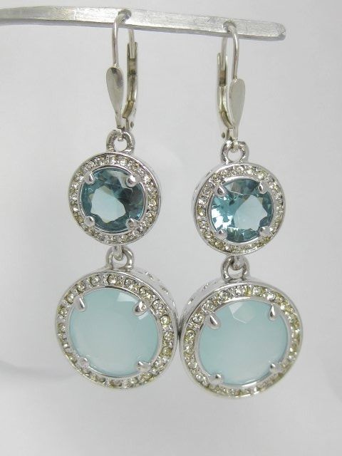 3237 Vintage-Ohrringe mit Swarovski Kristallen 20mm main image 1