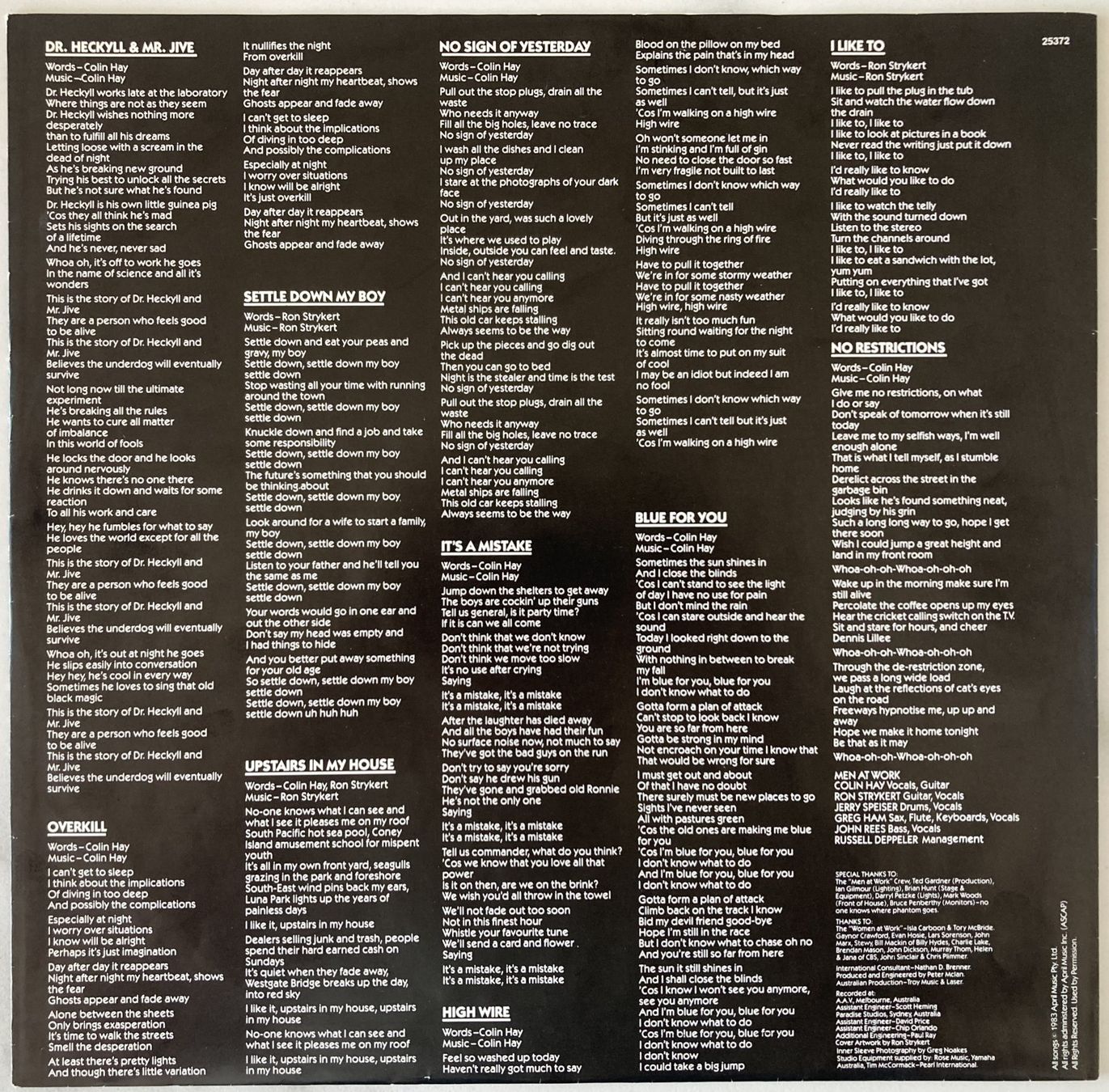 Vinyles: MEN AT WORK - CARGO – D'occasion à Bottens par hotter-than-hell 2