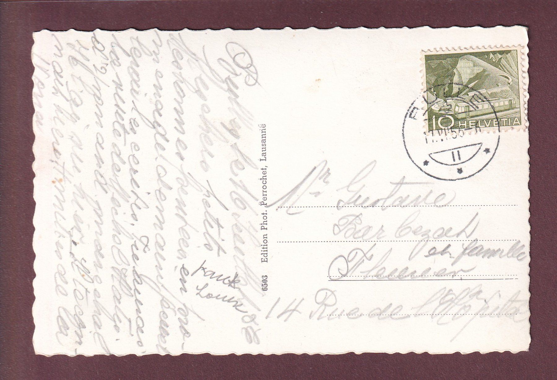 Ansichtskarten: BULLE - 9 images - 1956 – Gebraucht aus Pully von nicecards 1