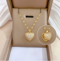 18 k vergoldete Kette mit Herzanhänger mit Perle