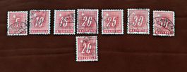 8 Francobolli Svizzeri Serie "Cifre" (Anni '49/'51) - Usati