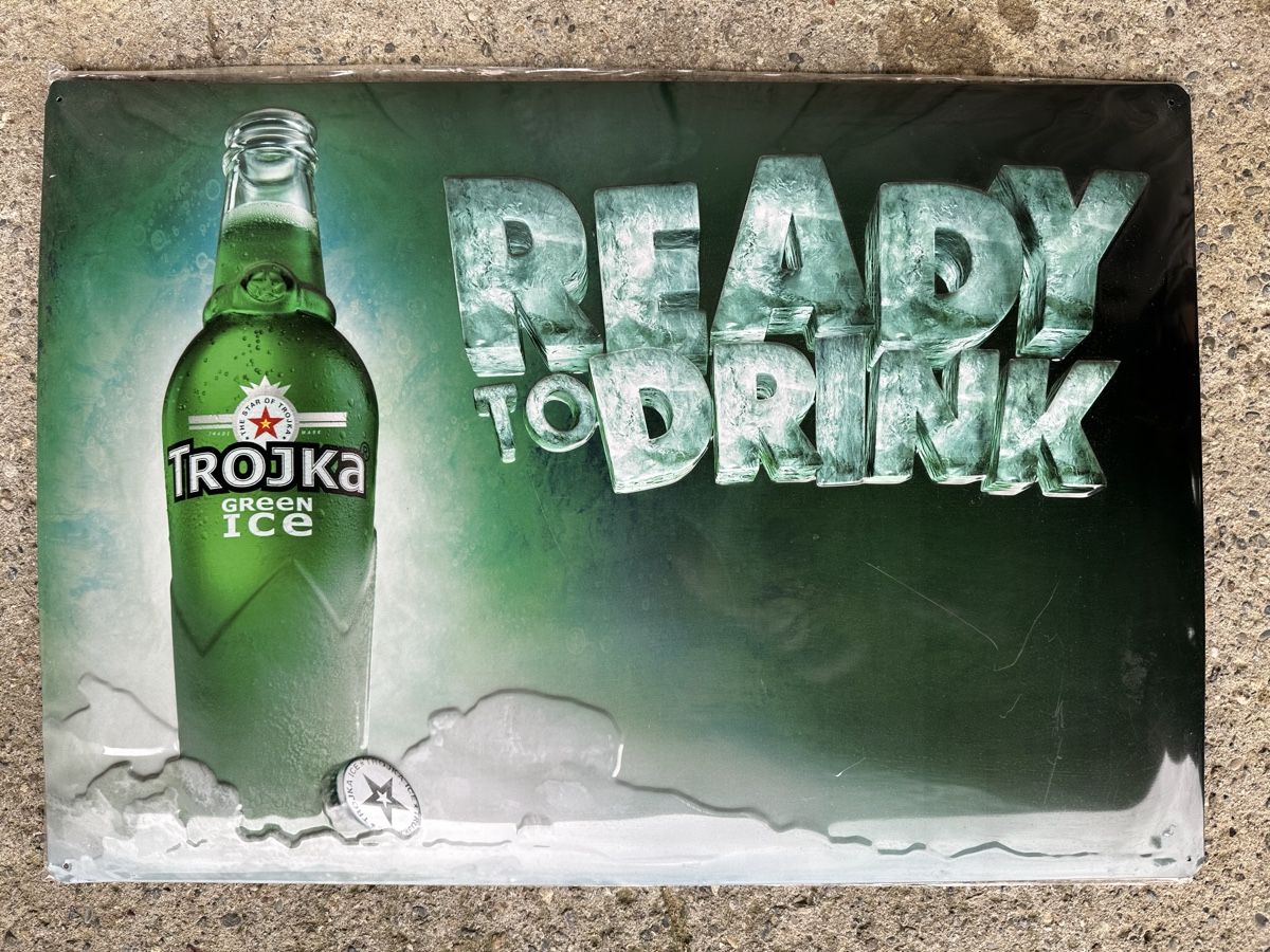 Insegne: Trojka vodka werbung reklame  – Nuovo (secondo la descrizione) da Reinach AG venduto da rares75