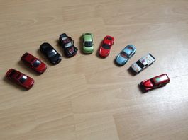 9 x Modellautos, Porsche, New Beetle, Dodge, Volvo XC90 etc.