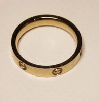 Goldfarbener Band ring mit Schraubenmotiv - Gr. 57 (18mm)