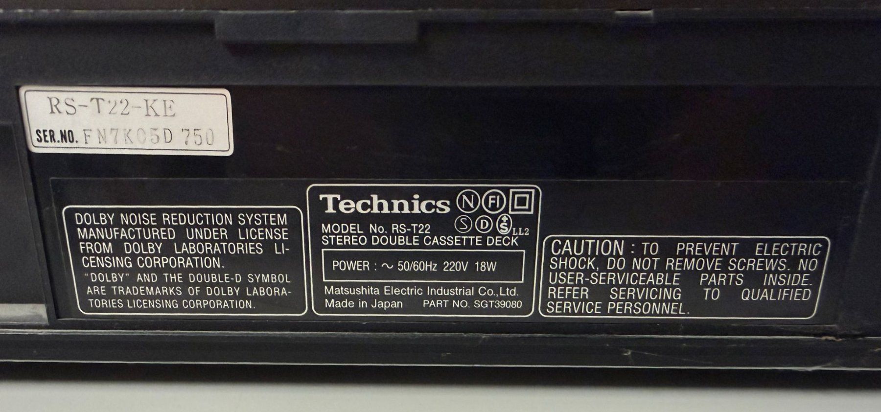 Technics Lecteur multimedia & Streamer: Technics RS-T22 Stereo Double Cassette Deck – D'occasion à Oberengstringen par Limmat8102 2