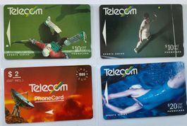 4 Telefonkarten Neuseeland. Sport