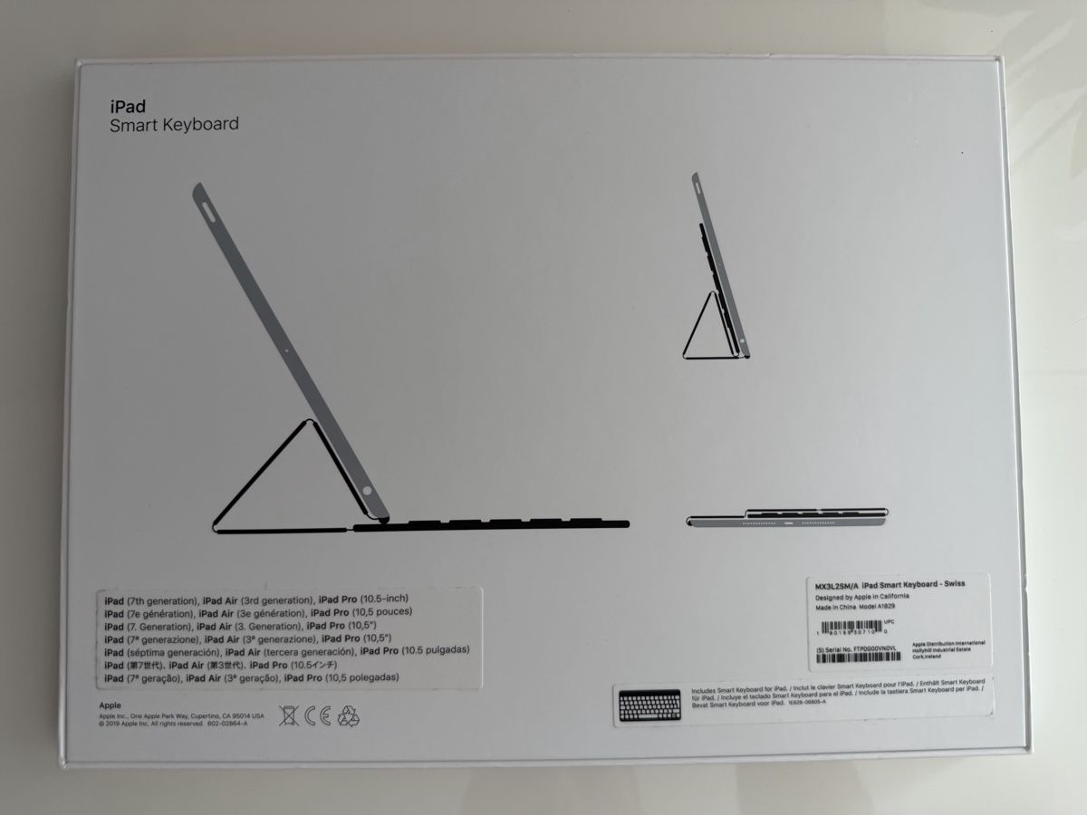 Apple Tastaturen: Apple iPad Smart Keyboard modello MX3L2SM/A – Neu und originalverpackt aus Quartino von Ed35 1