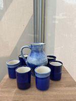 Vintage Krug mit 7 Bechern, blau, Sommerzeit