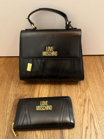 Love Moschino Tasche + Portemonnaie Set schwarz