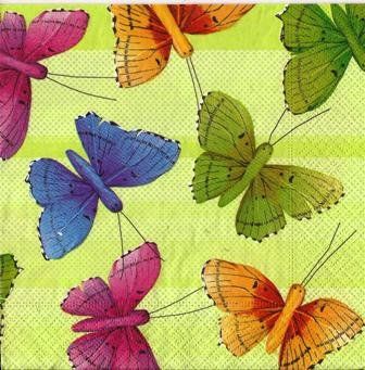 Tovaglioli: 2 Servietten Schmetterling viele  bunte – Nuovo (secondo la descrizione) da Basel venduto da Happybaer