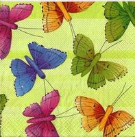 2 Servietten Schmetterling viele  bunte