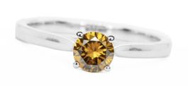 Diamant naturel solitaire 0,5 ct / or blanc 18k