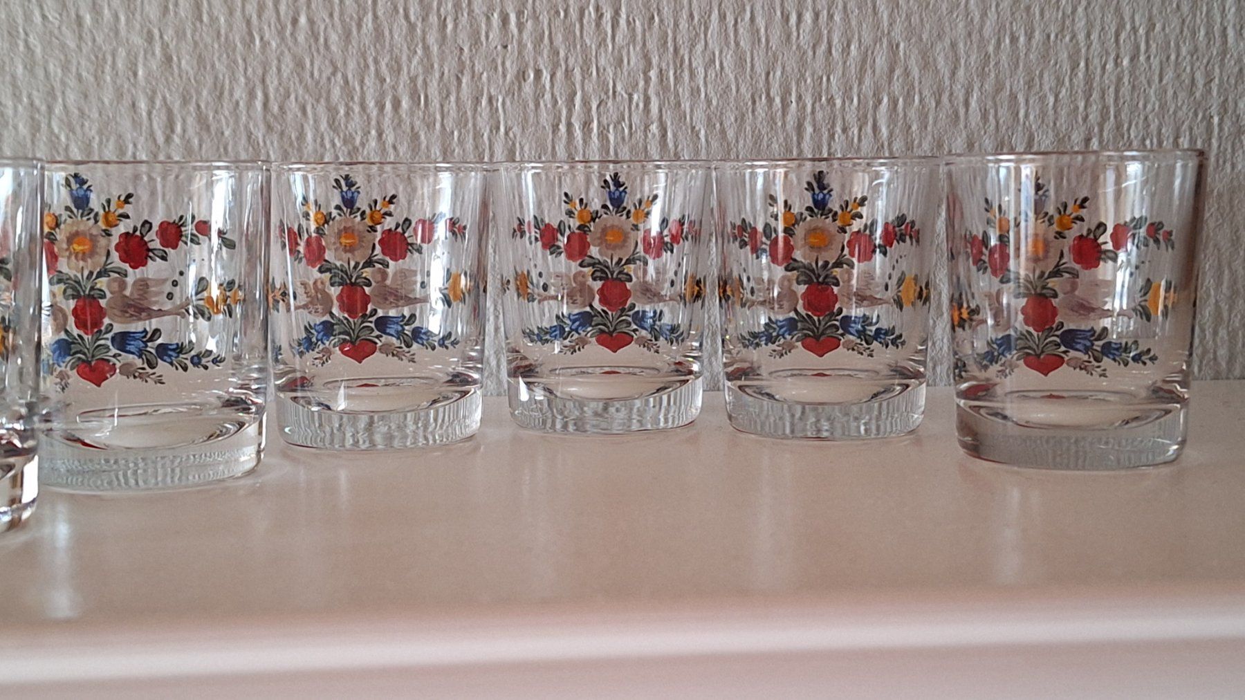 Bicchieri: 6 Vintage Schnapsgläschen  mit Blumenmuster – Usato da Dornach venduto da majo8689 3