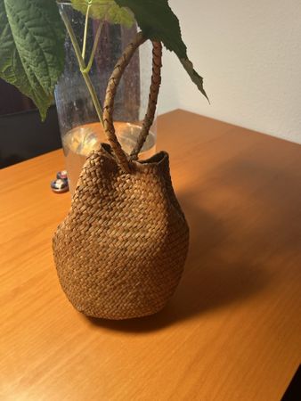 Korb Tasche geflochten braun Handarbeit guter Zustand