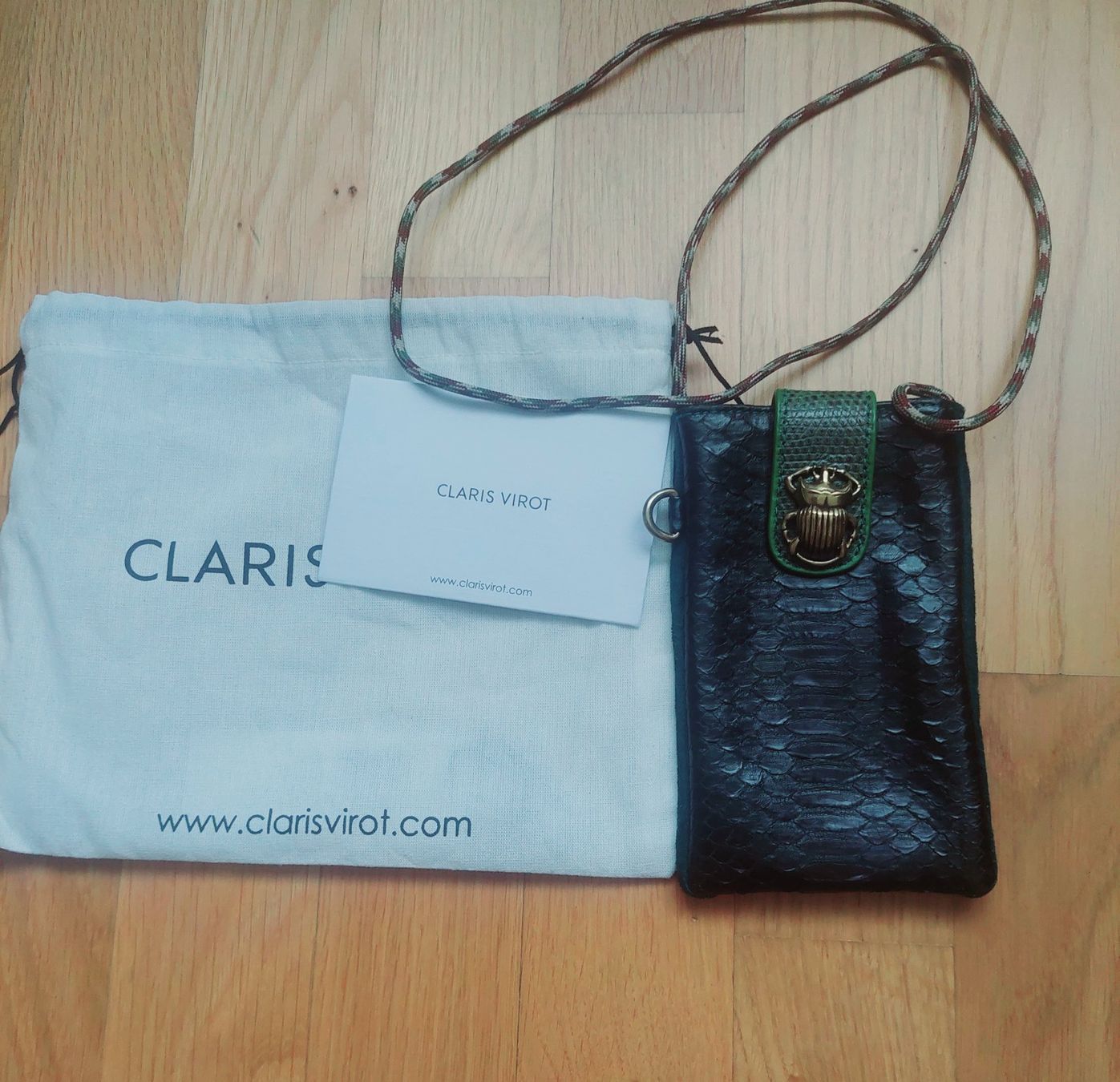 Borse da donna: Claris Virot Python, Pochette étui éléphone, bleu canard – Usato da Genève venduto da a_t_g5kq 4
