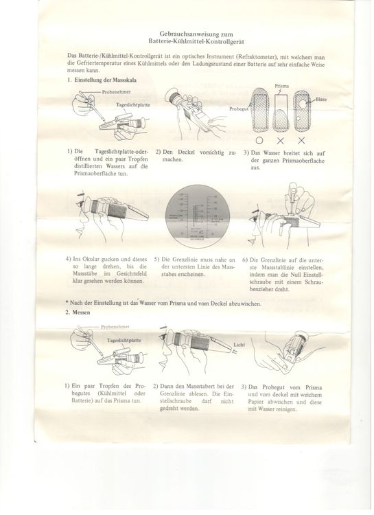 Frostschutz-Refraktometer Mit ATC – Misst Frostschutz, Wischwasser & Batteriesäure, -50°C Bis 0°C, Inkl. Zubehör