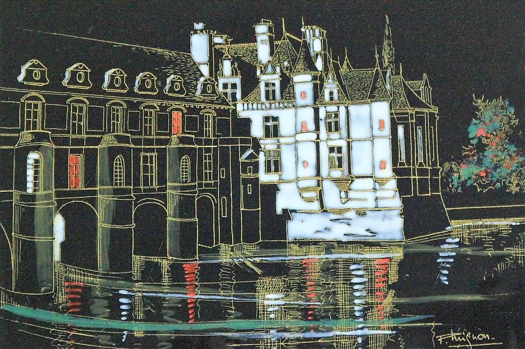 Piatti di portata: Longwy Kuchenplatte Chateau de Chenonceau – Usato da Olten venduto da retreat10 1