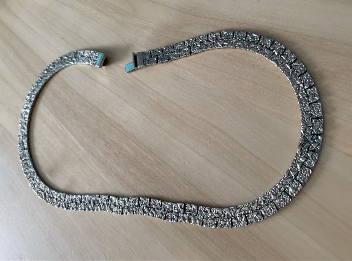 Catenine: Necklace silver geometric pattern 40cm length good condition – Usato da Basel venduto da cat_sq5m 2