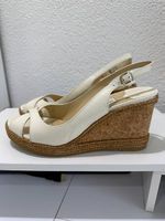 Jimmy Choo Amely Sandalen Keil Wedges Heels Weiss Kork Gr 39